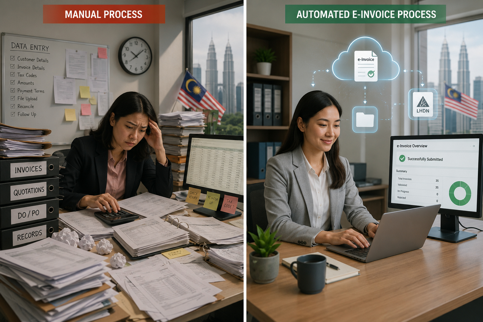 Manual versus automated e-Invoice processing for Malaysian SMEs