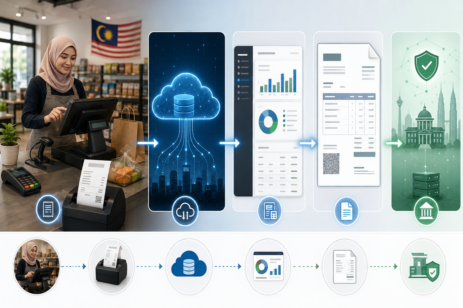 Malaysia retail POS and LHDN e-Invoice workflow